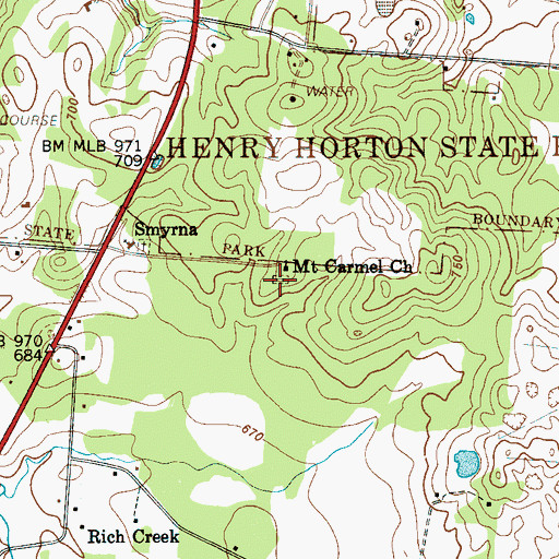 Topographic Map of Clay Hill Cemetery, TN