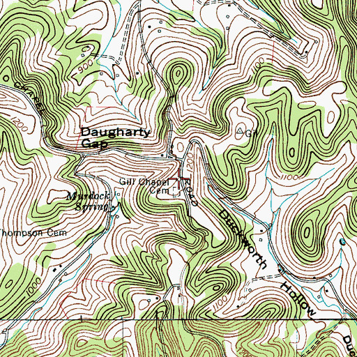 Topographic Map of Gill Chapel (historical), TN