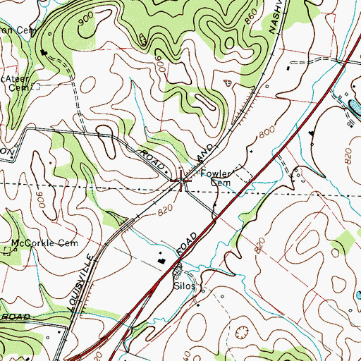 Topographic Map of Howe Station (historical), TN