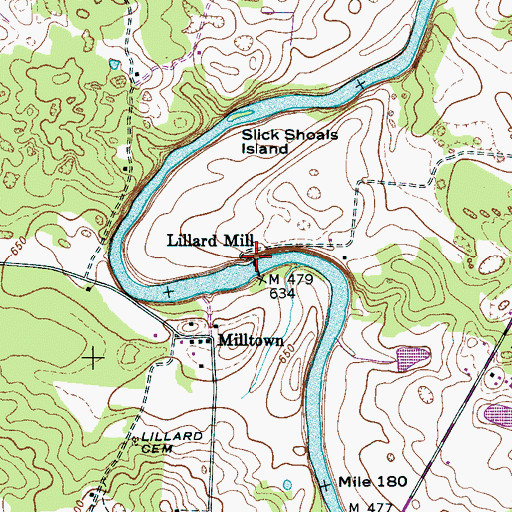 Topographic Map of Lillard Mill Power Plant (historical), TN