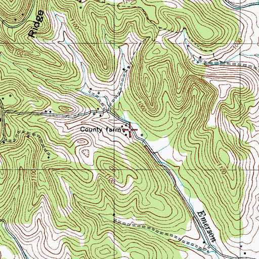 Topographic Map of Marshall County Farm (historical), TN