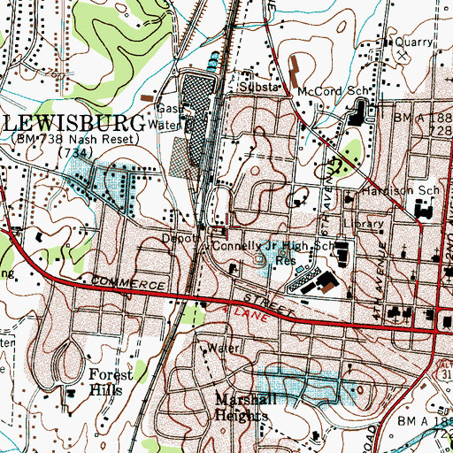 Topographic Map of Saint James Baptist Church, TN