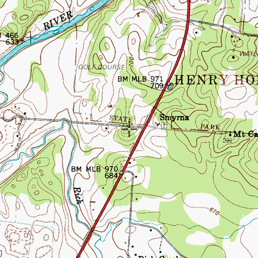 Topographic Map of Smyrna School (historical), TN