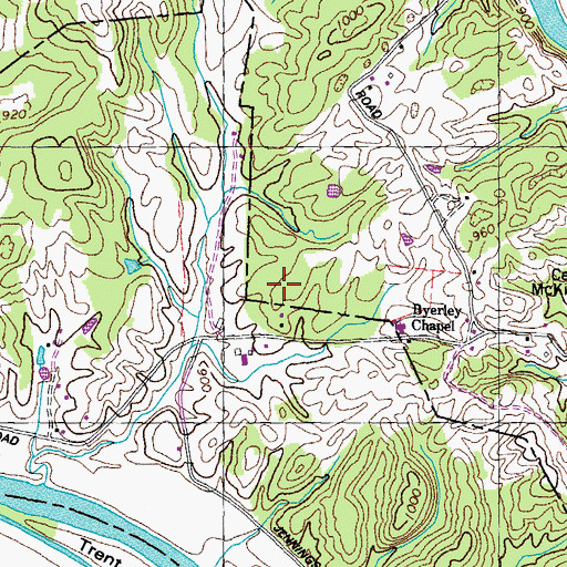 Topographic Map of Barley Bend School (historical), TN
