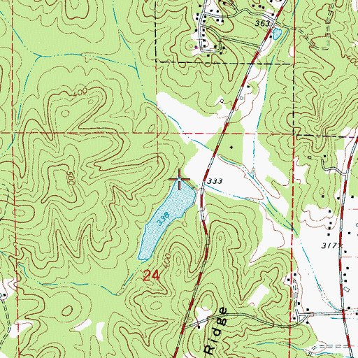 Topographic Map of Cains Ridge Dam, AL