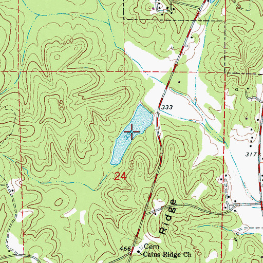 Topographic Map of Cains Ridge Lake, AL