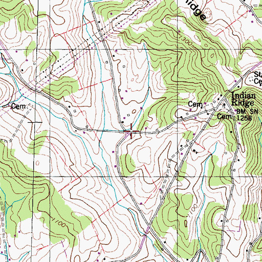 Topographic Map of Fennel Store (historical), TN