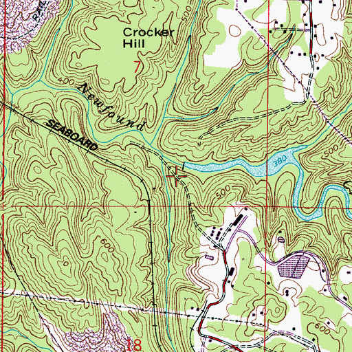 Topographic Map of Newfound Creek Lake, AL