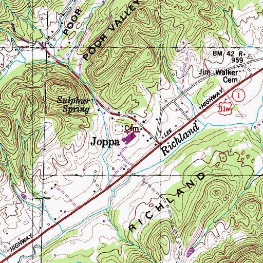 Topographic Map of Joppa Elementary School, TN