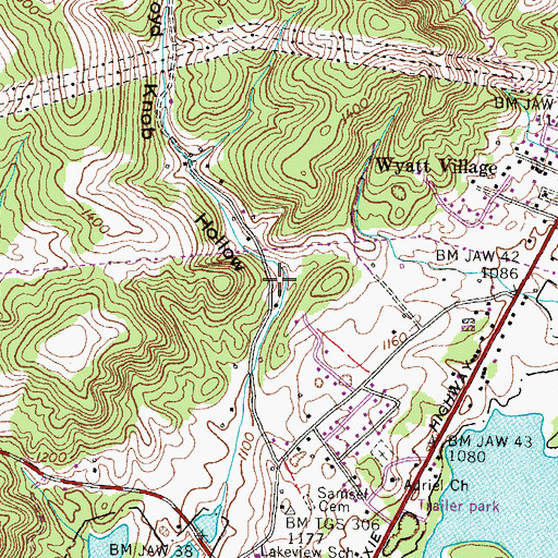 Topographic Map of Kirkham School (historical), TN