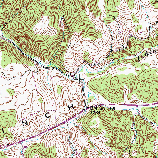 Topographic Map of Leffew Store (historical), TN