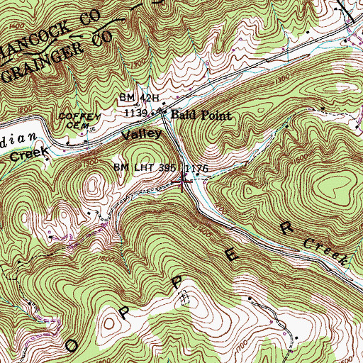 Topographic Map of Liberty School (historical), TN