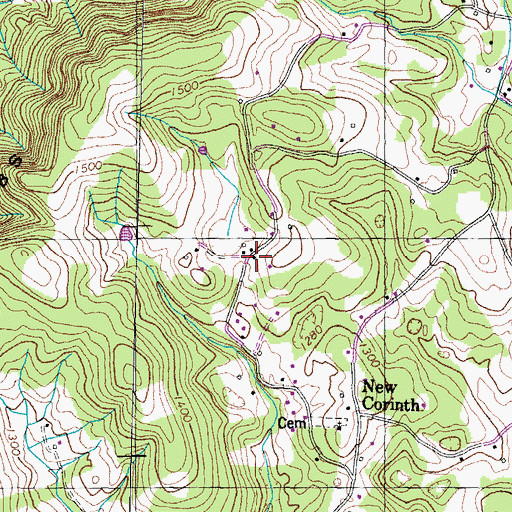 Topographic Map of Miller Store (historical), TN