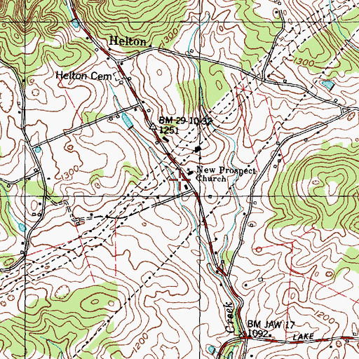 Topographic Map of Prospect School (historical), TN