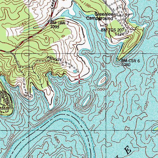 Topographic Map of Reeds Chapel (historical), TN