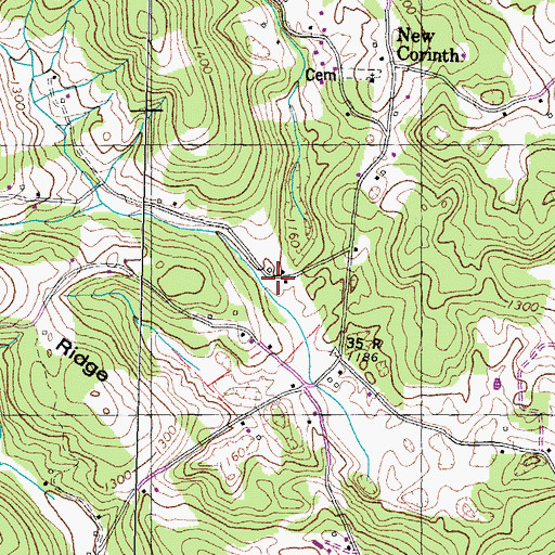 Topographic Map of Roach Store (historical), TN