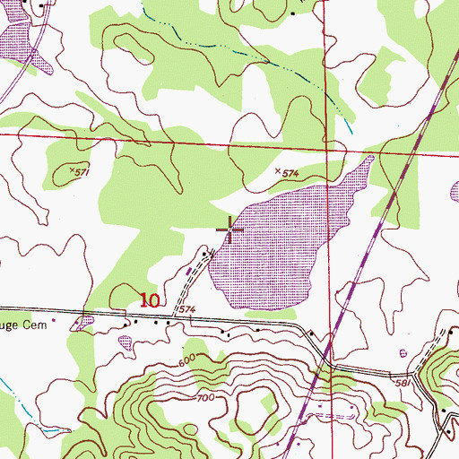 Topographic Map of Brooks Dam, AL
