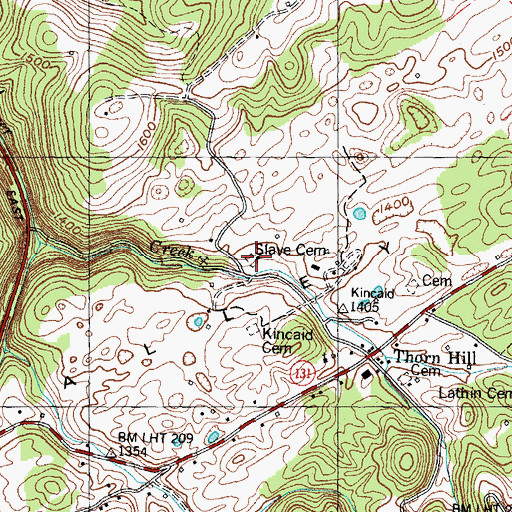 Topographic Map of Slave Cemetery, TN