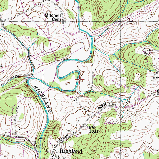 Topographic Map of Stones Mill (historical), TN