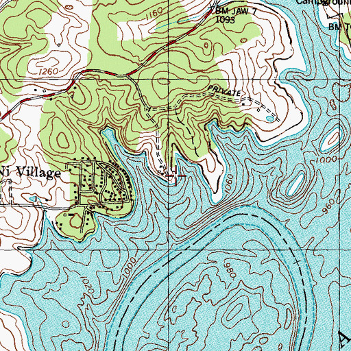 Topographic Map of Wa-Ni Boat Dock, TN
