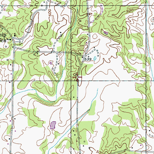 Topographic Map of Braye School (historical), TN