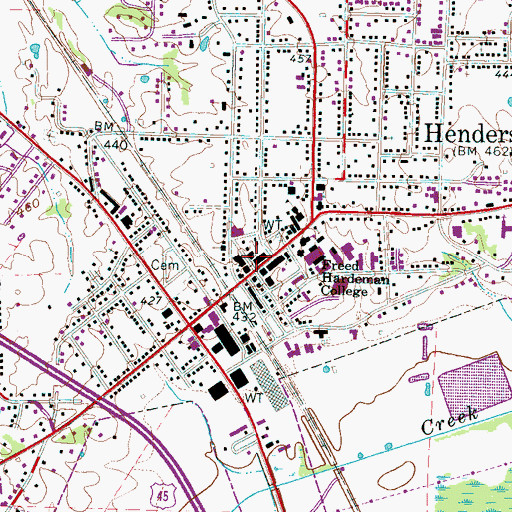 Topographic Map of Chester County Courthouse, TN