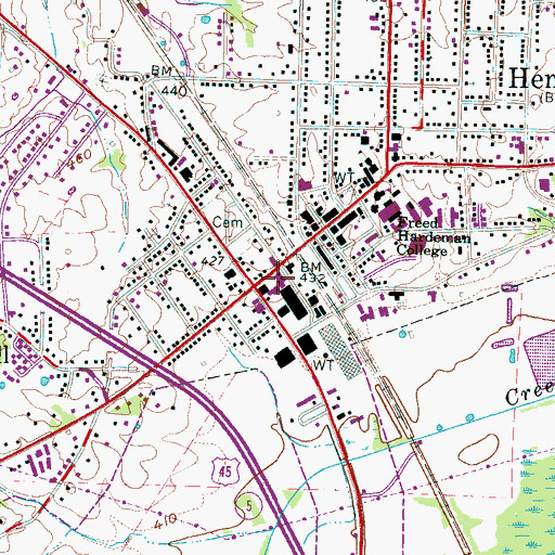 Topographic Map of Chester County High School, TN