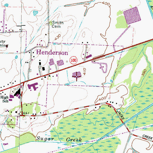 Topographic Map of Chester County Junior High School, TN