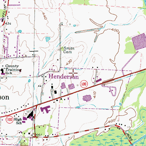 Topographic Map of Chester County Nursing Home, TN