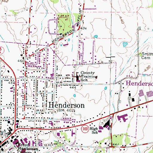 Topographic Map of Chester County Training School (historical), TN