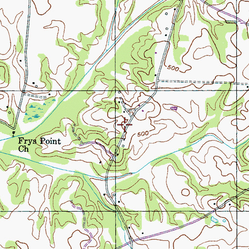 Topographic Map of Clarks Creek School (historical), TN