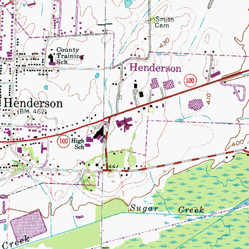 Topographic Map of East Chester County Elementary School, TN