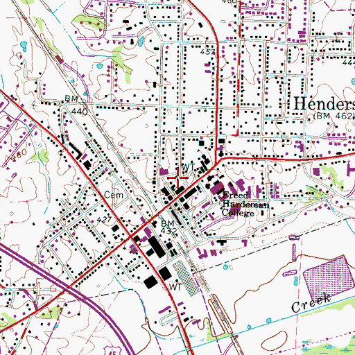 Topographic Map of Henderson City Hall, TN