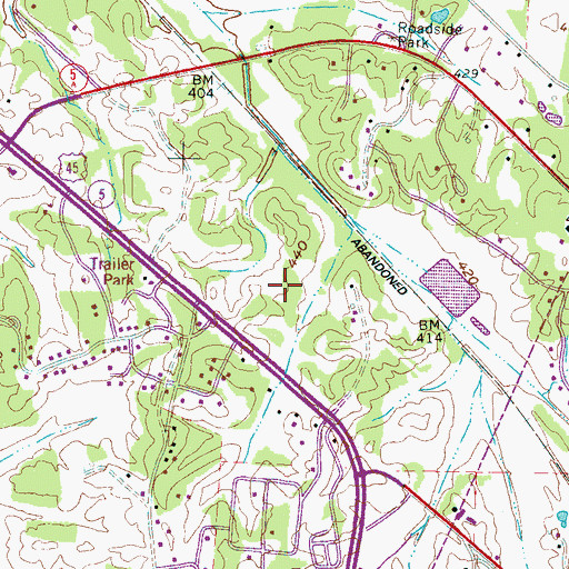 Topographic Map of Henderson Industrial Park, TN