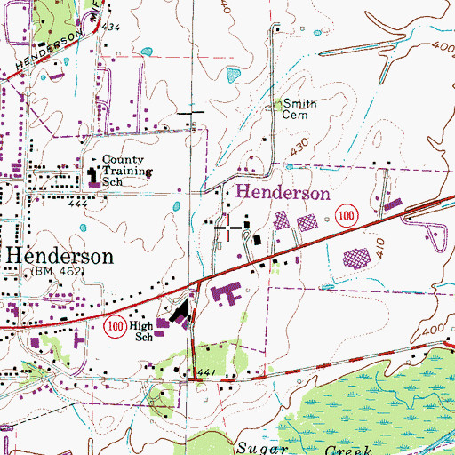 Topographic Map of Memorial Park, TN