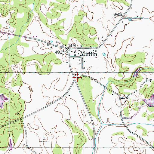 Topographic Map of Mifflin School (historical), TN
