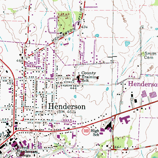 Topographic Map of North Chester County Elementary School, TN