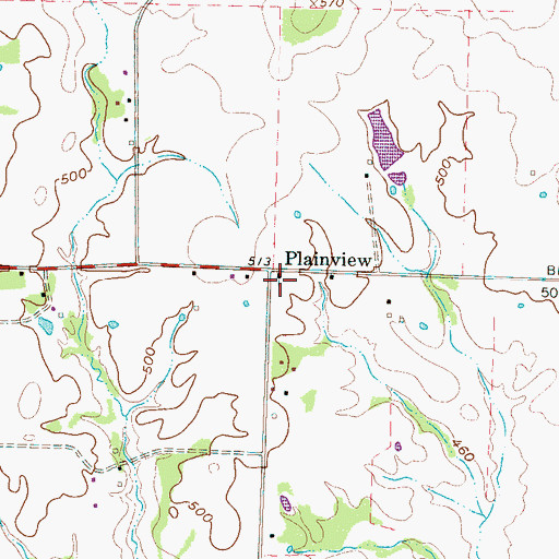 Topographic Map of Plainview Church, TN