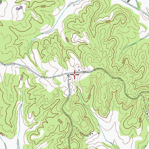 Topographic Map of Pleasant Ridge Church (historical), TN