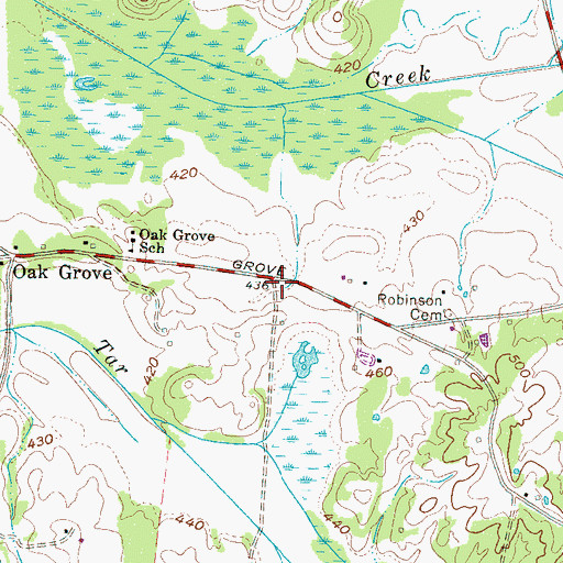 Topographic Map of Sand Hill School (historical), TN