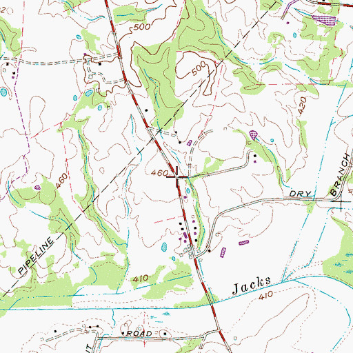 Topographic Map of Talleys Store (historical), TN