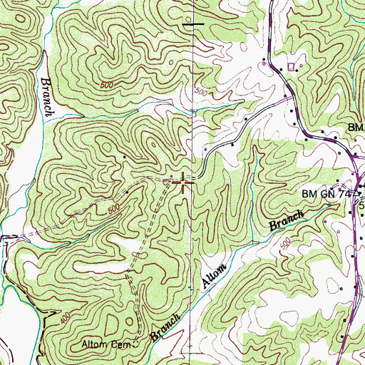 Topographic Map of Bath Springs School (historical), TN