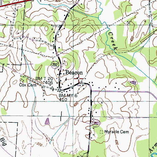 Topographic Map of Beacon School (historical), TN