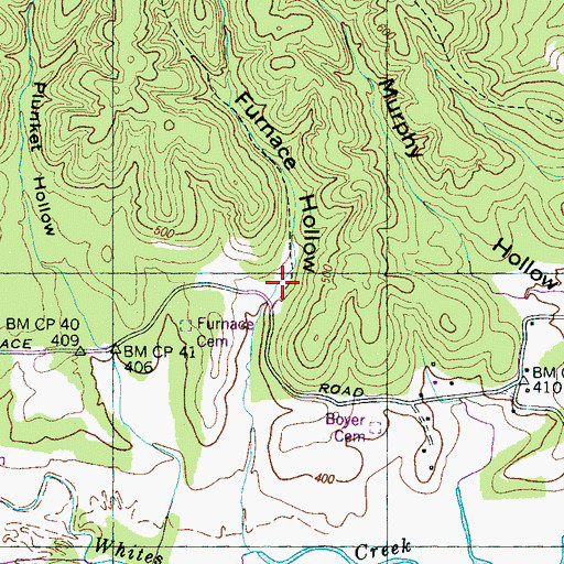 Topographic Map of Brownsport Furnace, TN