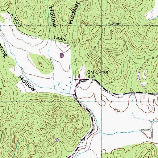 Topographic Map of Cedar Grove Church (historical), TN