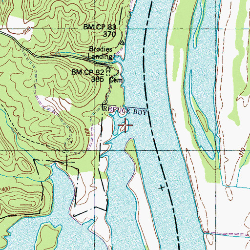 Topographic Map of Clifts Landing, TN