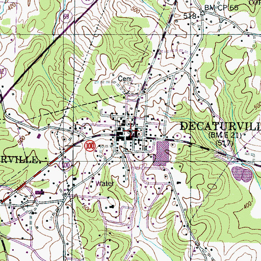 Topographic Map of Decatur County Courthouse, TN