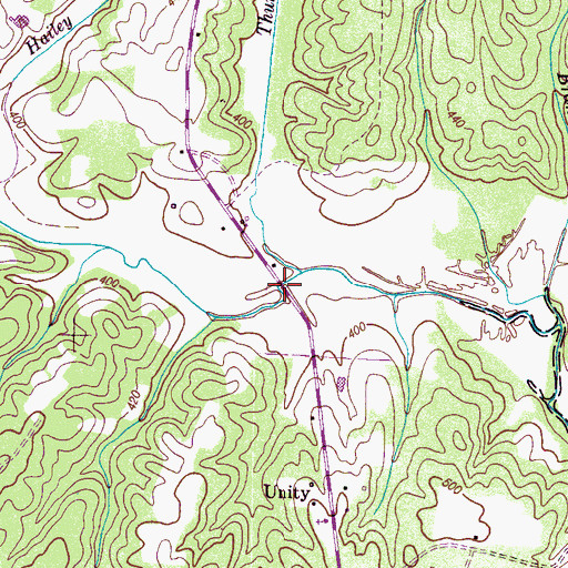 Topographic Map of Double Bridges, TN