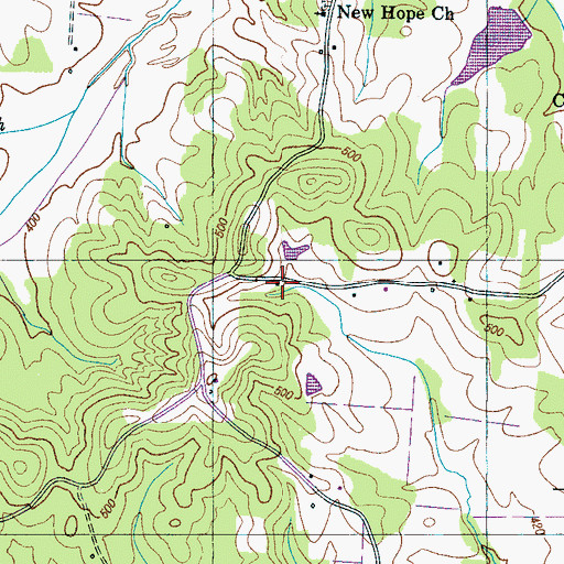 Topographic Map of Garrett School (historical), TN