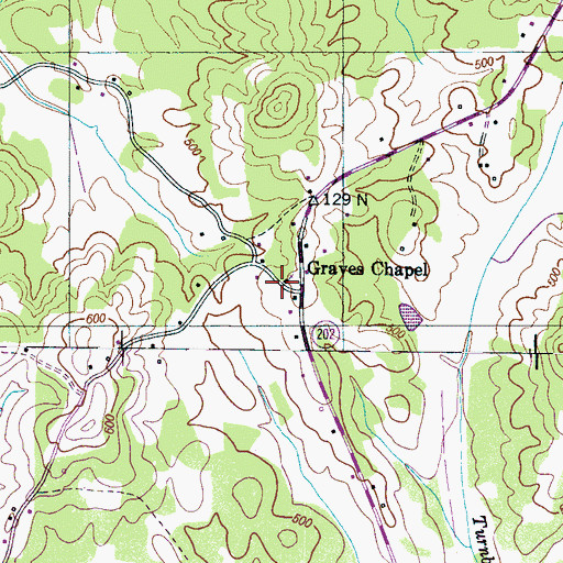 Topographic Map of Graves Chapel, TN